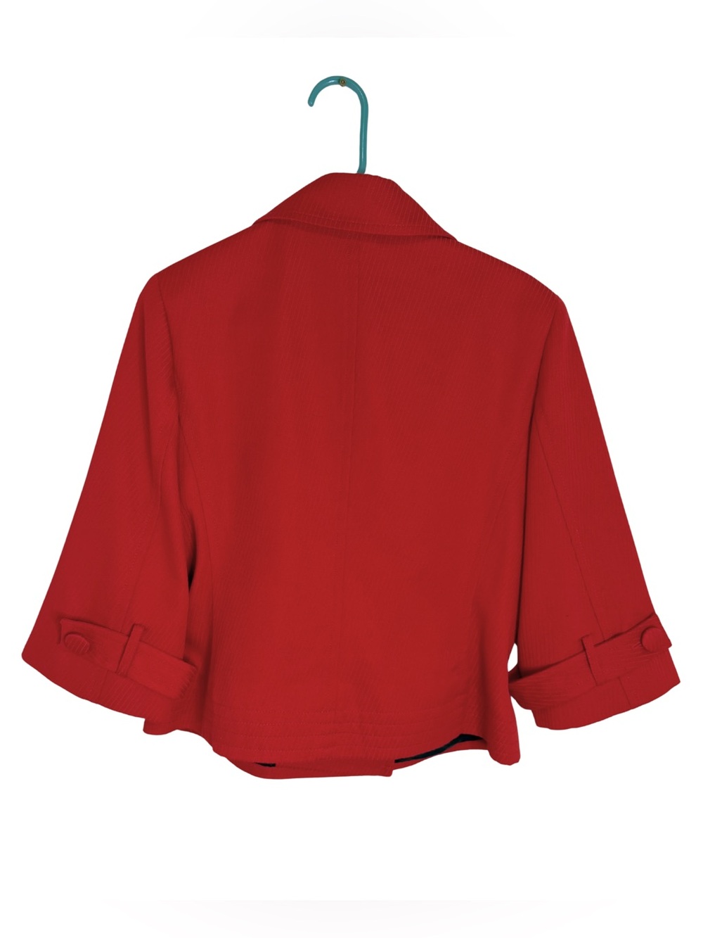 Nygard Collection Red Double-Breasted 3/4 Sleeve Short Blazer Jacket Size 10 - Picture 2 of 6
